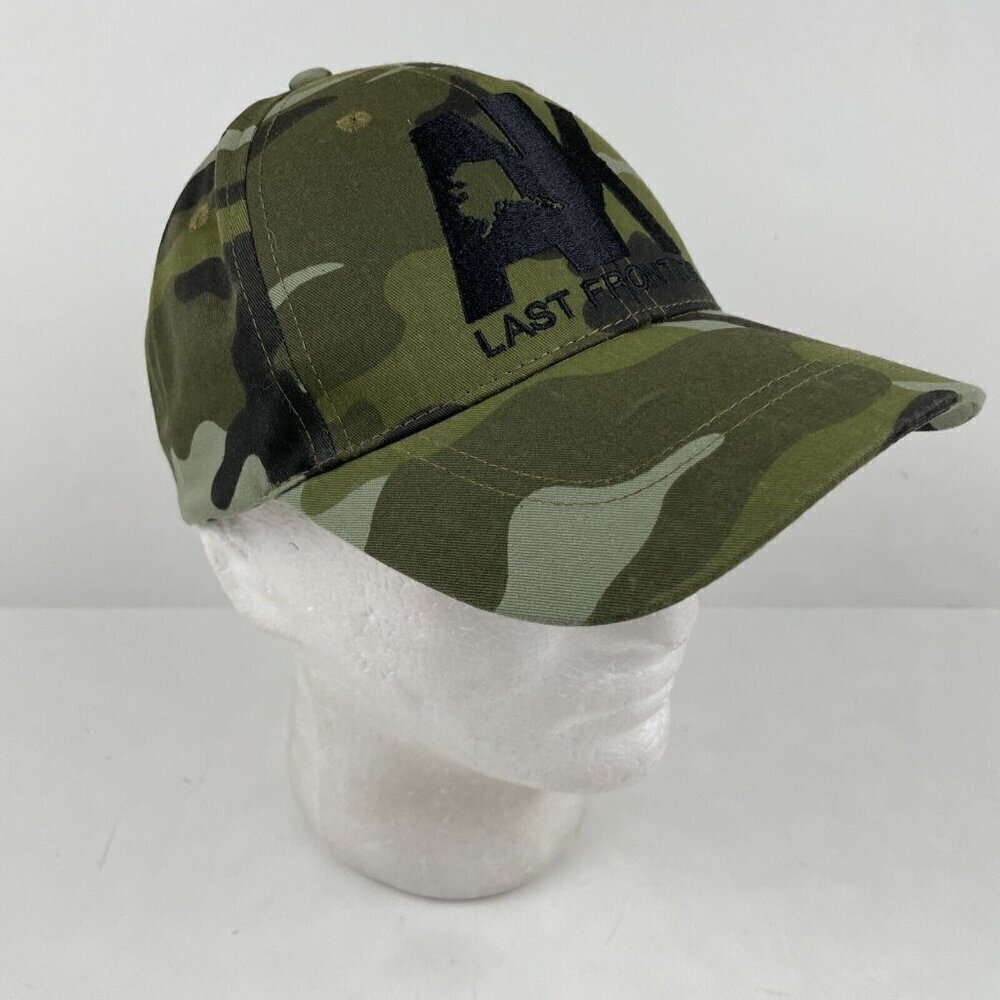 Alaska The Last Frontier Camp Hat Green Black Cotton Adjustable Baseball Cap